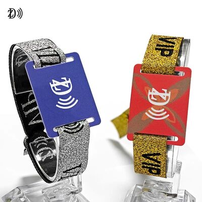 Vòng đeo tay NFC 13.56MHz dùng một lần bằng vải Chip S50 RFID cho kiểm soát ra vào sự kiện tiệc tùng