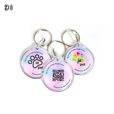 Epoxy Dog Bone Mã QR tùy chỉnh NTAG 216 888bytes Animal RFID NFC Pet Tag để theo dõi