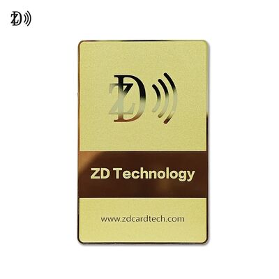 Thẻ kinh doanh NFC kim loại thiết kế tùy chỉnh NTAG216 888 Byte 13.56MHz Thẻ thăm kim loại thép không gỉ RFID