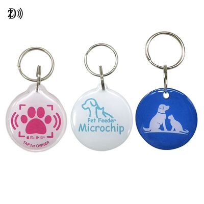 Tùy chỉnh 13.56MHz có thể lập trình NTAG213 Smart Epoxy Keyfob Tags RFID Tag NFC Keychain