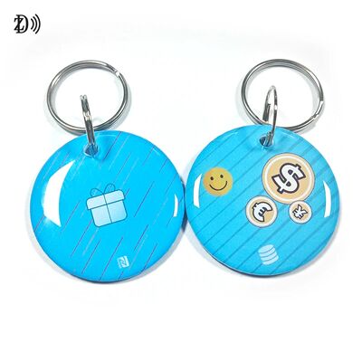 Tùy chỉnh 13.56MHz có thể lập trình NTAG213 Smart Epoxy Keyfob Tags RFID Tag NFC Keychain