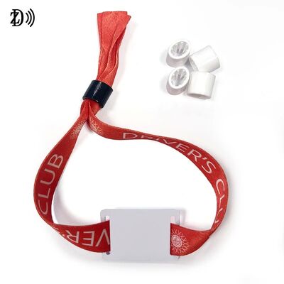 Vòng đeo tay NFC 13.56MHz dùng một lần bằng vải Chip S50 RFID cho kiểm soát ra vào sự kiện tiệc tùng