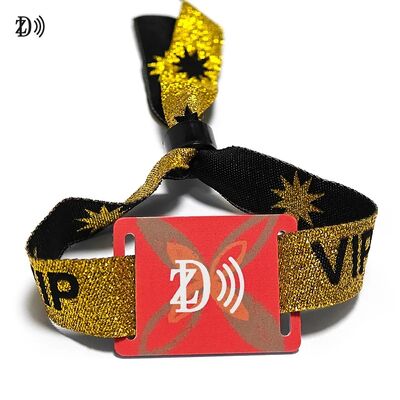 Vòng đeo tay NFC 13.56MHz dùng một lần bằng vải Chip S50 RFID cho kiểm soát ra vào sự kiện tiệc tùng