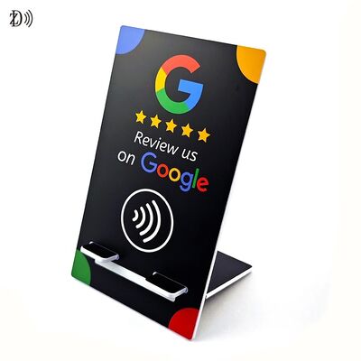Chân đế NFC Logo Tùy chỉnh, Mạng xã hội, Đánh giá, Thẻ NFC NTAG213 PVC, Chân đế hiển thị menu
